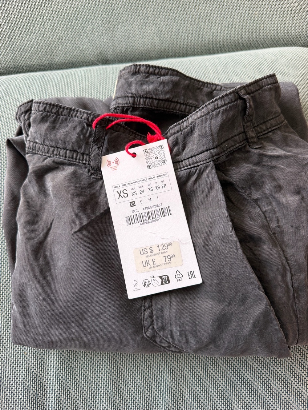 Men's XS Gray Casual Pants - Unbranded